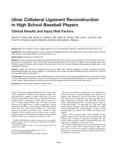 Ulnar Collateral Ligament Reconstruction in High School Baseball Players