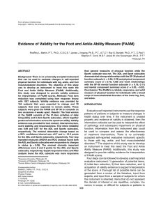 Evidence of Validity for the Foot and Ankle Ability Measure...