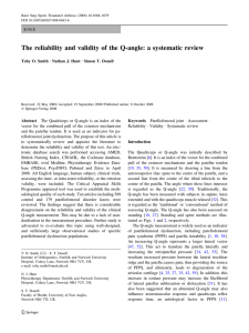 The reliability and validity of the Q-angle: a systematic review