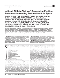 National Athletic Trainers’ Association Position Statement: Preventing Sudden Death in Sports