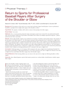 Return to Sports for Professional Baseball Players After Surgery [