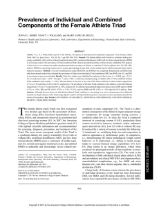Prevalence of Individual and Combined Components of the Female Athlete Triad