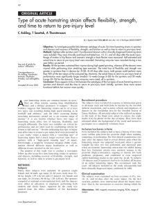 Type of acute hamstring strain affects flexibility, strength, ORIGINAL ARTICLE