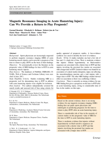 Magnetic Resonance Imaging in Acute Hamstring Injury: