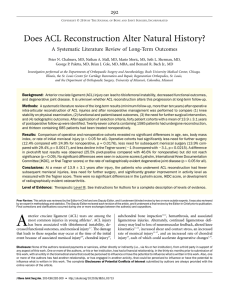 Does ACL Reconstruction Alter Natural History?