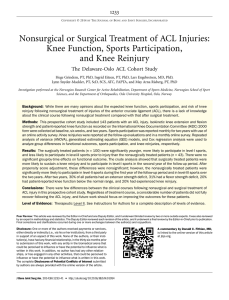 Nonsurgical or Surgical Treatment of ACL Injuries: Knee Function, Sports Participation,