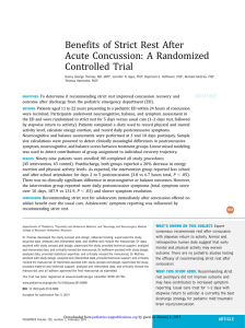 ﬁts of Strict Rest After Bene Acute Concussion: A Randomized Controlled Trial