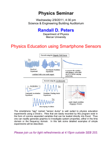 Physics Seminar Randall D. Peters  Physics Education using Smartphone Sensors