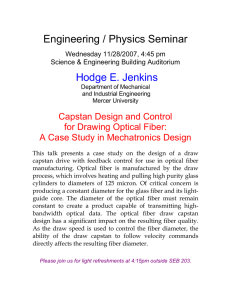 Engineering / Physics Seminar Hodge E. Jenkins  Capstan Design and Control