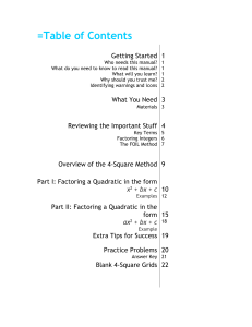 =Table of Contents  Getting Started 1