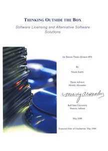 Box THINKING OUTSIDE THE Software  Licensing  and Alternative  Software Solutions