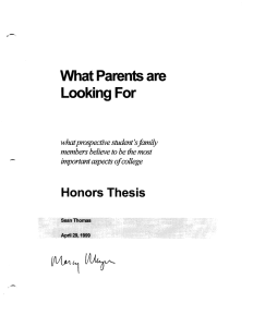 - What Parents are Looking For Honors Thesis