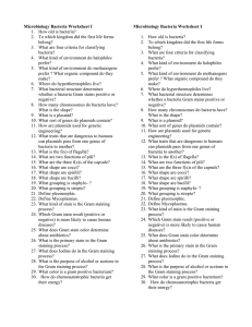 Microbiology Bacteria Worksheet I 1.  How old is bacteria?