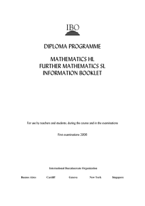 b  DIPLOMA PROGRAMME MATHEMATICS HL