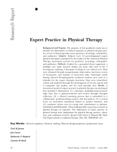 Report Research Expert Practice in Physical Therapy 䢇