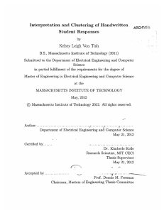 Interpretation and  Clustering  of  Handwritten Student  Responses