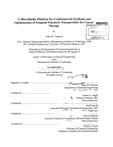 A  Microfluidic  Platform for Combinatorial Synthesis  and