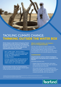 TACKLING CLIMATE CHANGE: THINKING OUTSIDE THE WATER BOX