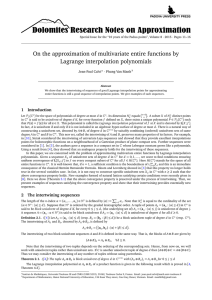On the approximation of multivariate entire functions by Lagrange interpolation polynomials