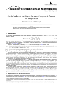 On the backward stability of the second barycentric formula for interpolation