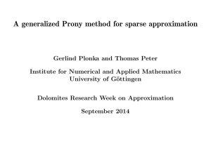 A generalized Prony method for sparse approximation