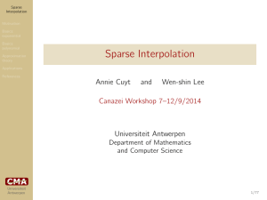 Sparse Interpolation Annie Cuyt and Wen-shin Lee