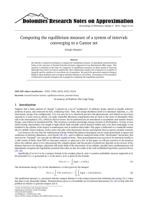 Computing the equilibrium measure of a system of intervals Giorgio Mantica