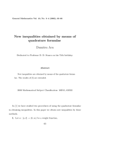 New inequalities obtained by means of quadrature formulae Dumitru Acu
