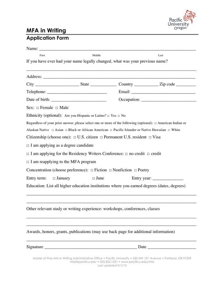 mfa application resume