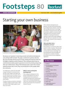 Footsteps  80 Starting your own business