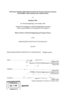 OPTOELECTRONIC IMPLEMENTATIONS  OF PULSE-COUPLED  NEURAL by Raydiance  Wise