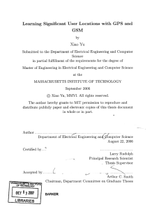 Learning  Significant  User  Locations  with ... GSM Xiao  Yu