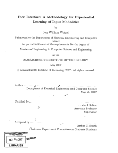 Face  Interface:  A  Methodology  for ... Learning  of  Input  Modalities