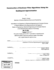 Construction of Nonlinear Filter Algorithms Using  the Saddlepoint  Approximation