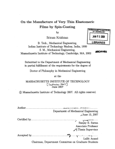 JAN0  3 2008 Films  by  Spin-Coating Sriram  Krishnan