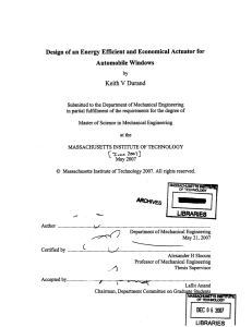 Design  of an Energy Efficient  and Economical ... Automobile  Windows Keith V Durand