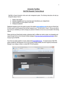 University Facilities WebTMA Requestor Training Manual