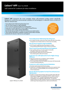 Liebert HPF from 7 to 18 kW Self-Contained Air Conditioner for Indoor Installations