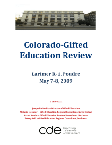 Colorado-Gifted Education Review Larimer R-1, Poudre