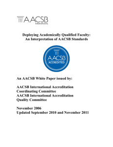 Deploying Academically Qualified Faculty: An Interpretation of AACSB Standards
