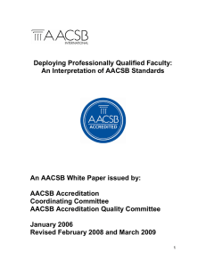 Deploying Professionally Qualified Faculty: An Interpretation of AACSB Standards