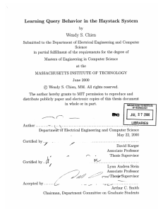 Learning  Query  Behavior  in  the ... S.