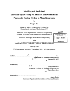 Modeling  and Analysis  of Photoresist Coating Method in Microlithography