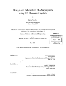 Design  and Fabrication of a  Superprism