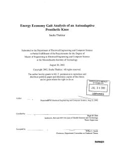 Energy  Economy  Gait Analysis  of an Autoadaptive