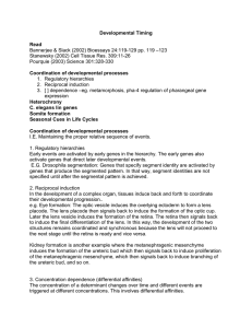 Bannerjee &amp; Slack (2002) Bioessays 24:119-129 pp. 119 –123 Developmental Timing