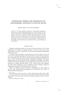 GENERATION THEORY FOR SEMIGROUPS OF HOLOMORPHIC MAPPINGS IN BANACH SPACES