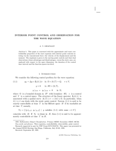 INTERIOR POINT CONTROL AND OBSERVATION FOR THE WAVE EQUATION