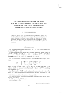 AN AMBROSETTI-PRODI-TYPE PROBLEM FOR AN ELLIPTIC SYSTEM OF EQUATIONS VIA