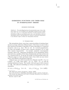 EMBEDDING FUNCTIONS AND THEIR ROLE IN INTERPOLATION THEORY EVGENIY PUSTYLNIK Abstract.